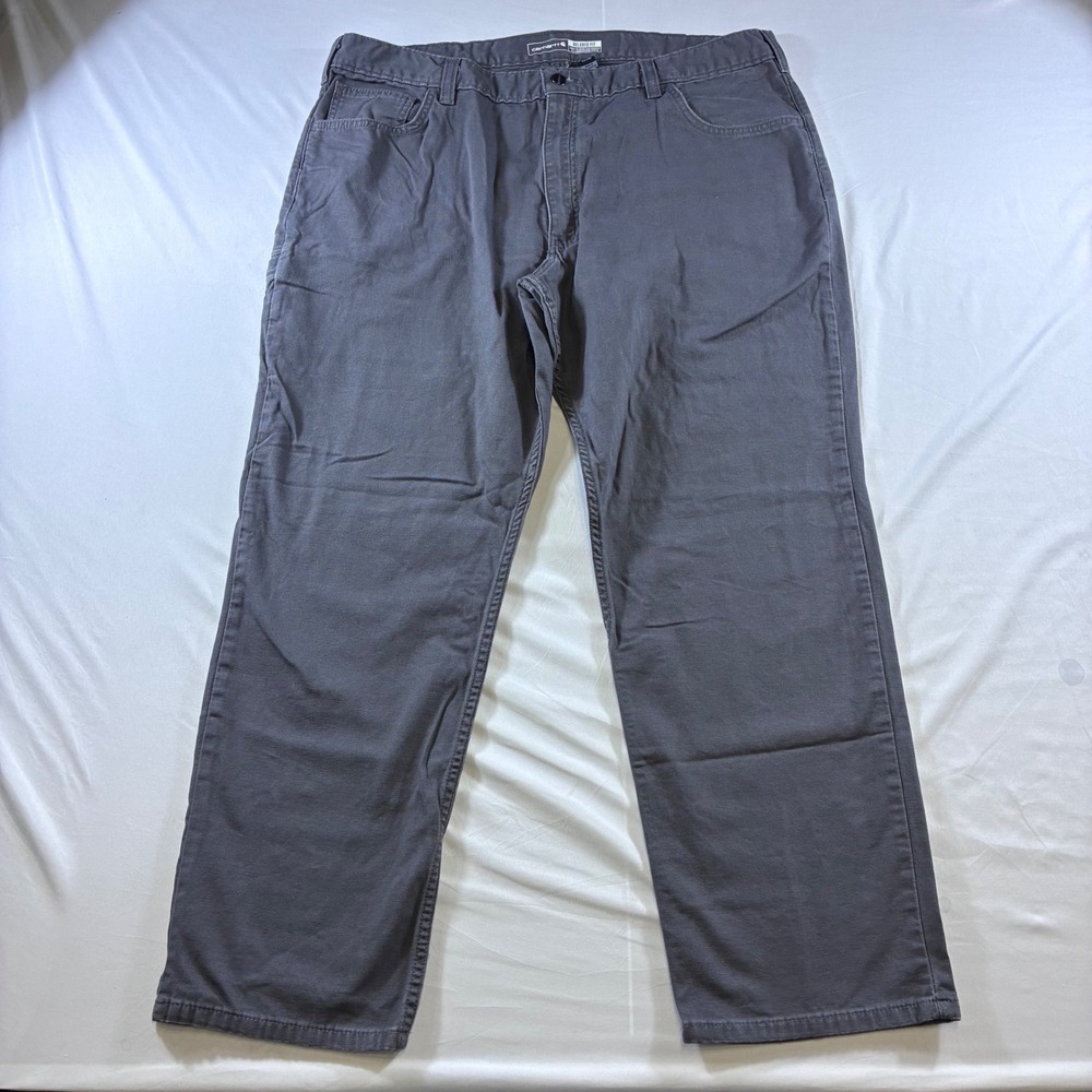 Carhartt Mens Relaxed Fit Rugged Flex Canvas Work Pants Grey 42x30 102517-039